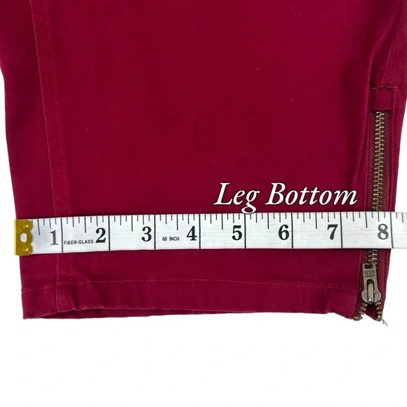 Talbots WOMENS PLUS SIZE 26W x 29" Zip Ankle Pants 5-Pocket Stretch Burgundy - Picture 16 of 16